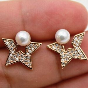 18kt Gold Filled Topaz & Pearl Star Earrings